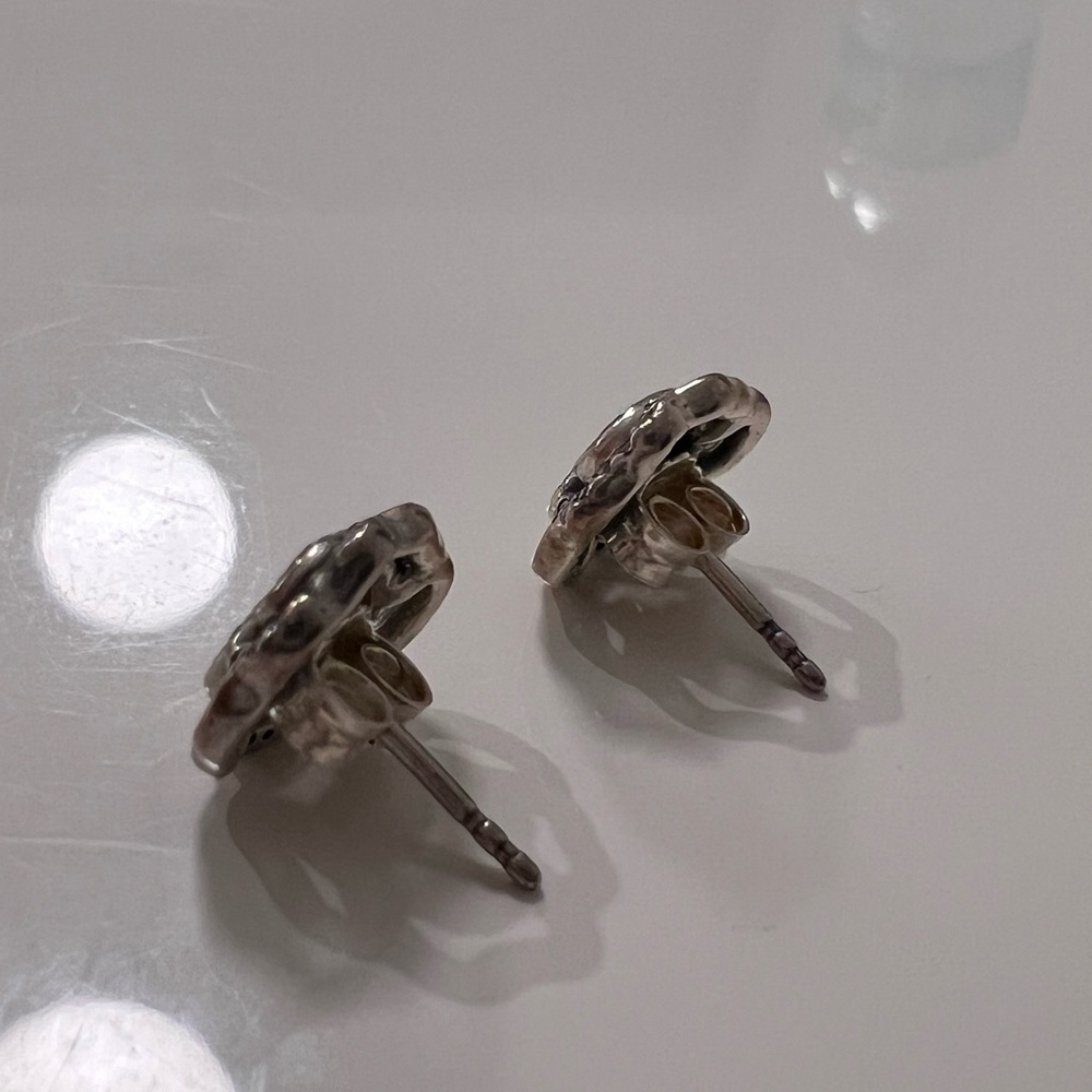 Pandora Silver Rose Earrings View 3